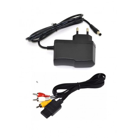 SNES Adapter | Τροφοδοτικό Super Nintendo SNES |RCA Audio Video Cord AV Cable